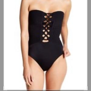 Tori Praver strapless swimsuit